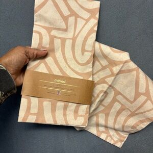 Minted Abstract 100% Cotton Tea Towels Set of 2 Neutral Modern Kitchen England